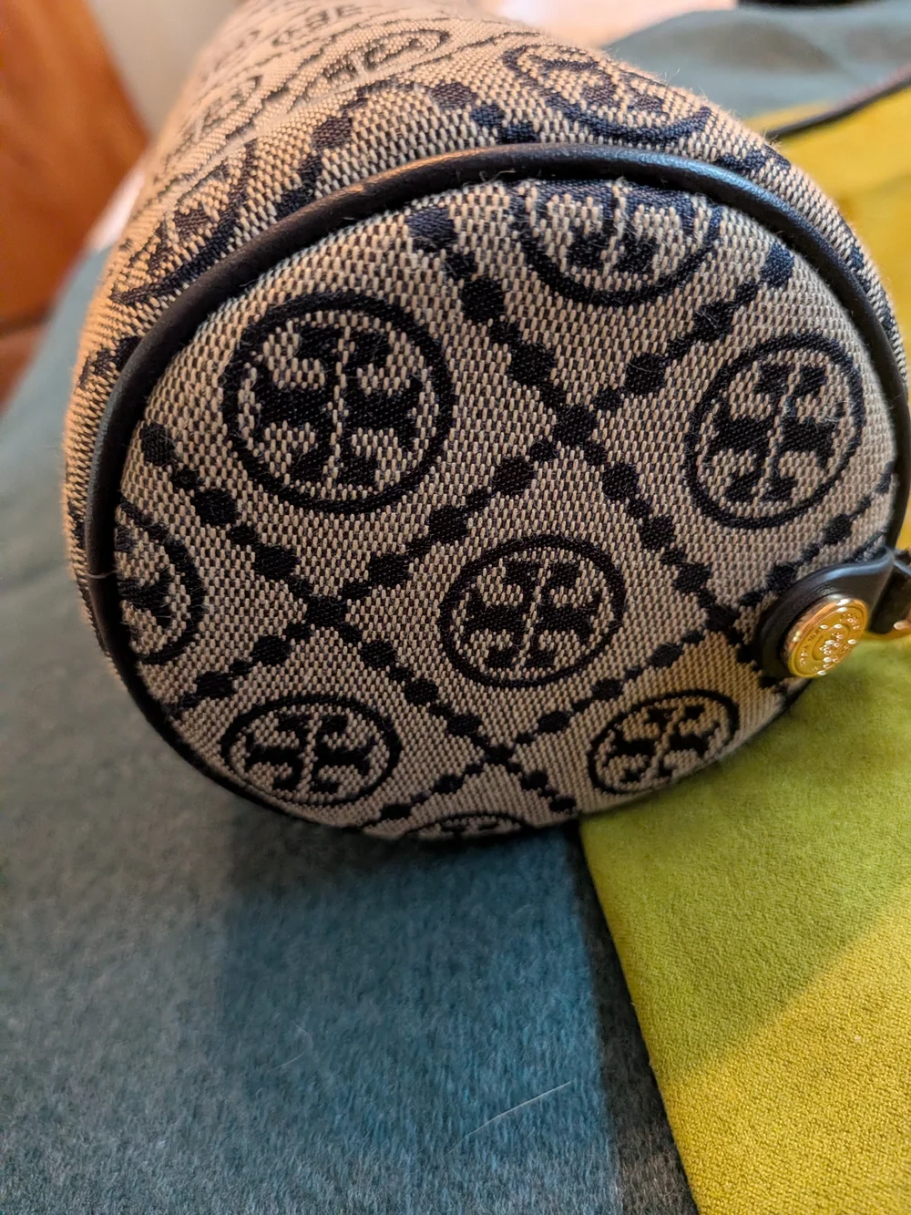 Tory Burch Monogram Shoulder Barrel Bag